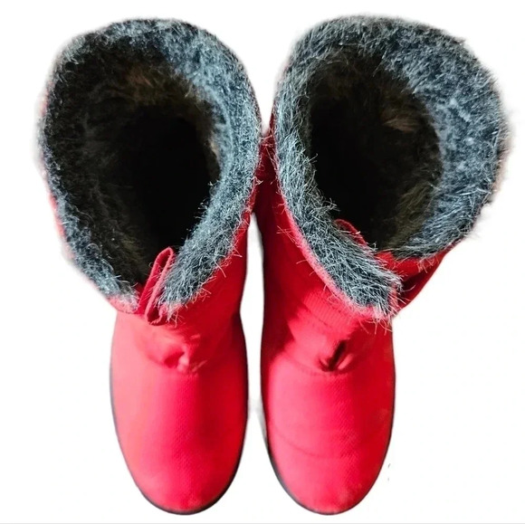 Olang Quilted Padded Winter Snow Ankle Boots Cherry Red Size 39. - Picture 6 of 14